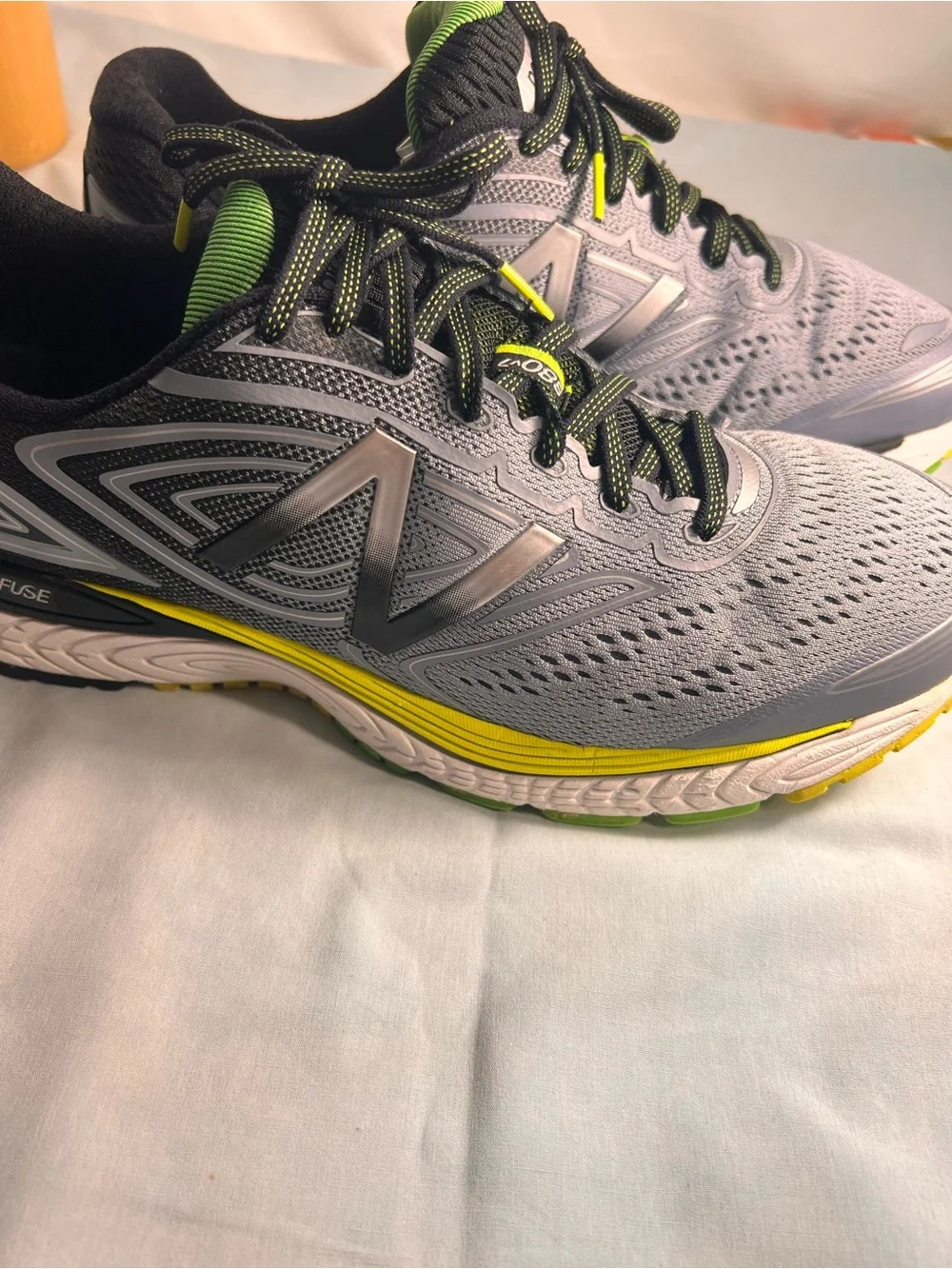 New Balance Gray and Lime Green Men's Running Shoes